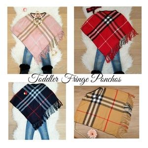 Girls Plaid Ponchos (Sale! Buy One Get Free Christmas Gift- Set of 2 for $20 !!)